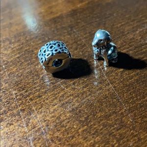 Dog PANDORA charm and PANDORA spacer clip